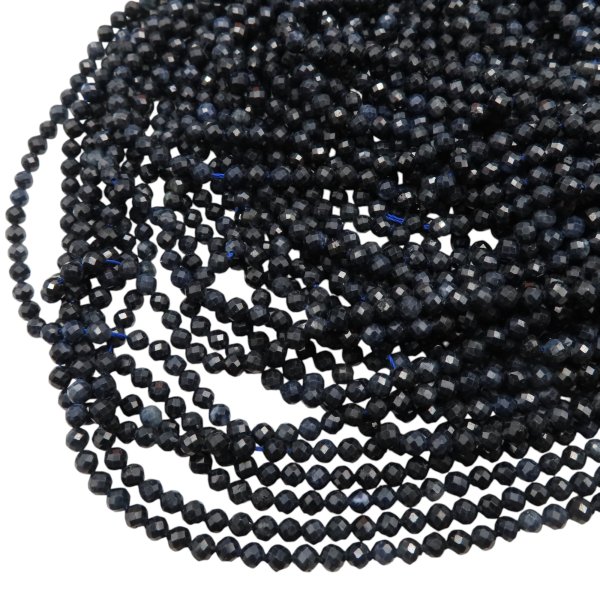 Szafir fasetowany kulki 4 mm (sznur) wysoka jakość