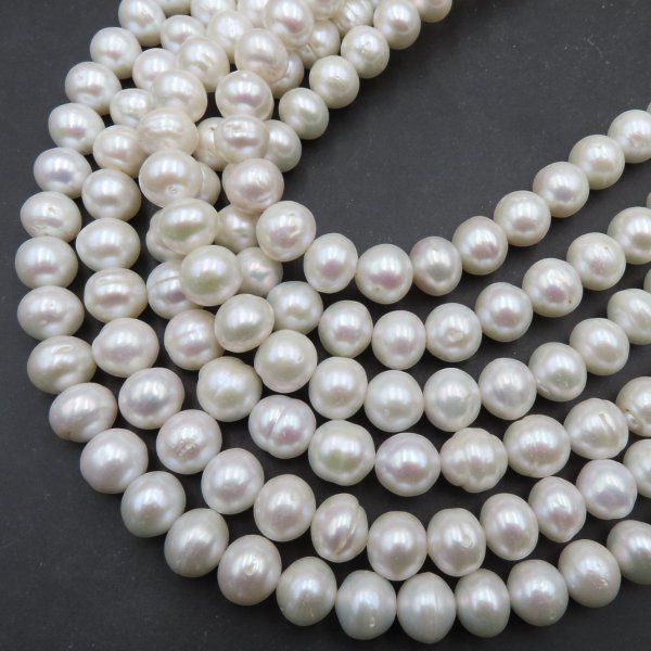 Perły Naturalne Hodowane białe 11-12 nr 389 mm (sznur)
