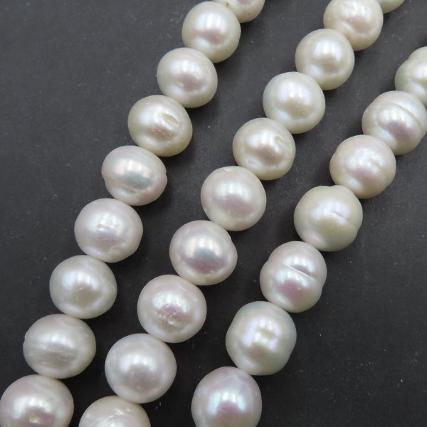 Perły Naturalne Hodowane białe 11-12 nr 389 mm (sznur)