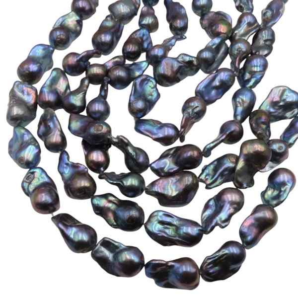 Perły Naturalne Hodowane fioletowe barok nr 373 (sznur)