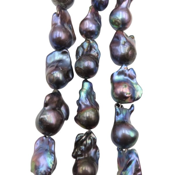 Perły Naturalne Hodowane fioletowe barok nr 374 (sznur)