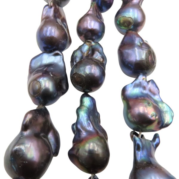 Perły Naturalne Hodowane fioletowe barok nr 374 (sznur)