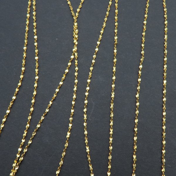 Srebro Ag Złocone  - Łańcuch 0,9mm (1metr)