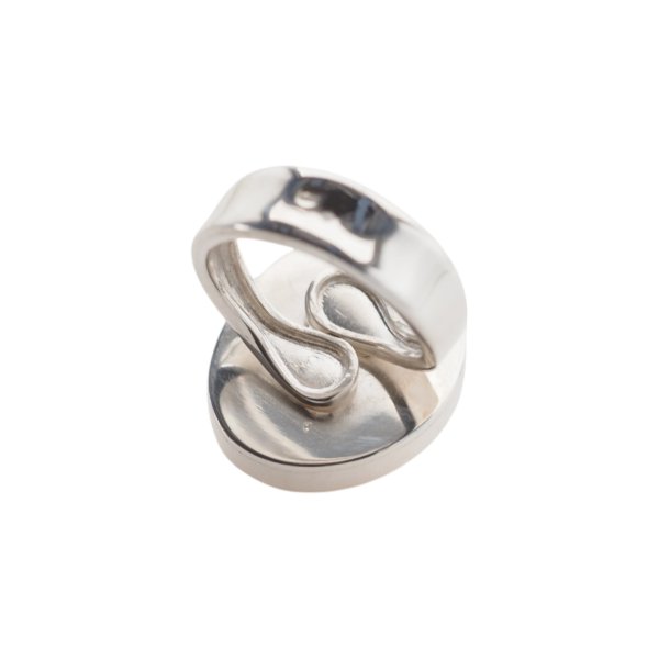 Mleczny Bursztyn i srebro - pierścionek z regulacją (rozmiar 12–16)