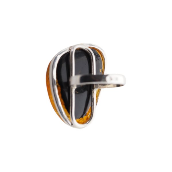 Pierścionek - Bursztyn złoto-miodowy i srebro 925 (rozmiar 17)