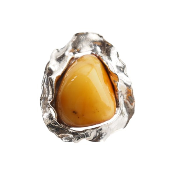 Mleczny Bursztyn i srebro - zawieszka