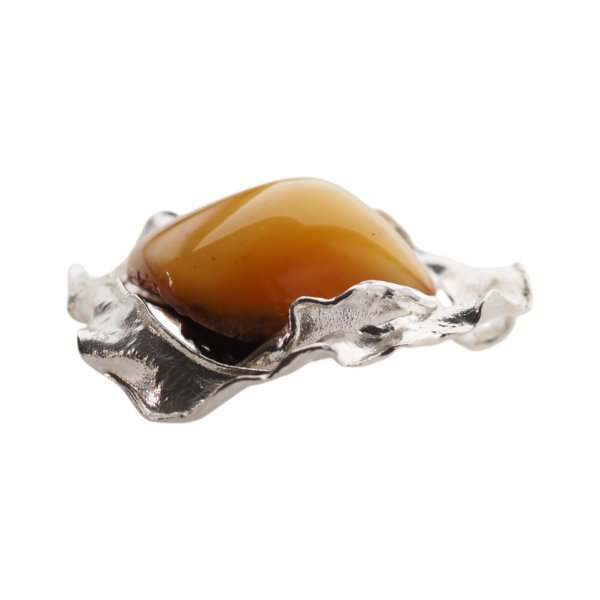 Mleczny Bursztyn i srebro - zawieszka