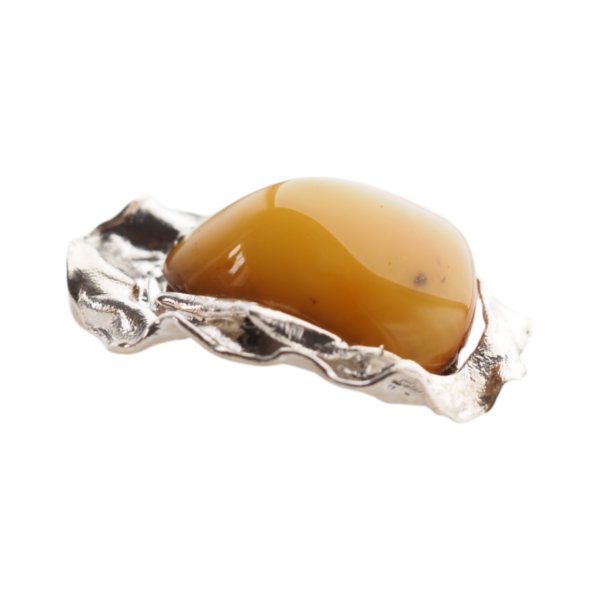 Mleczny Bursztyn i srebro - zawieszka