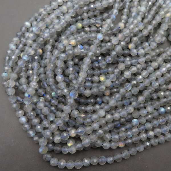 Labradoryt fasetowany kulka 5 mm (sznur)