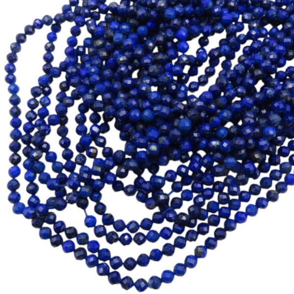 Lapis Lazuli kulka fasetowana 4,5 mm (sznur 38 cm) wysoka jakość
