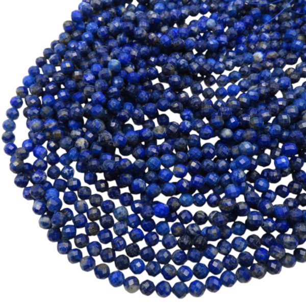 Lapis Lazuli kulka fasetowana 5-5,5 mm (sznur 38,5 cm)
