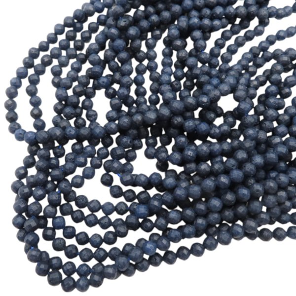 Szafir fasetowany kulki 4 mm (sznur 39,5 cm)
