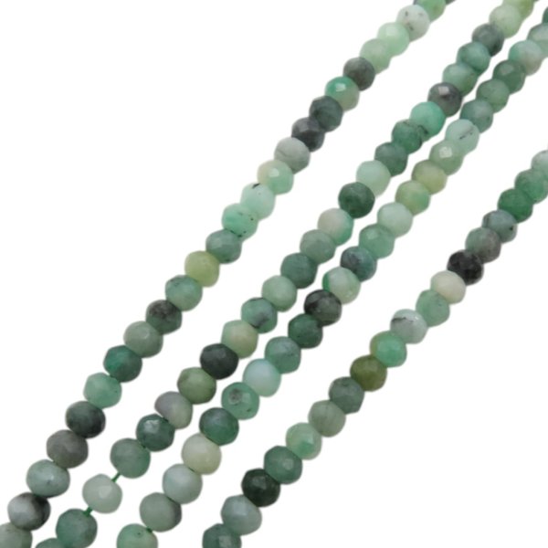 Szmaragd - fasetowane oponki 4x3 mm (sznur 39 cm)