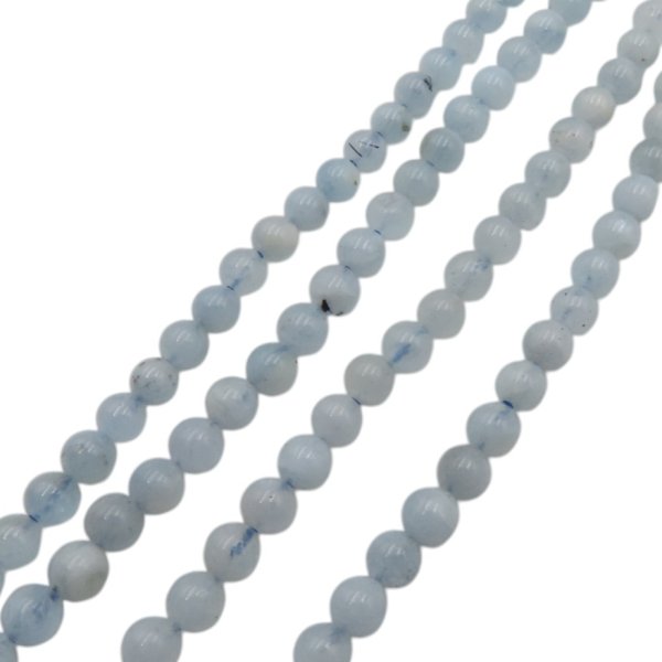 Akwamaryn polerowane kulki 3,5mm (sznur 40,5 cm)