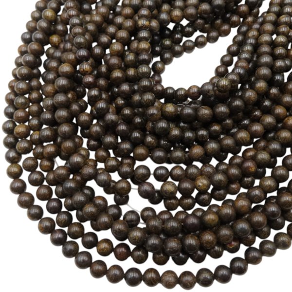 Bronzyt polerowany kulka 6 mm (sznur 38 cm)