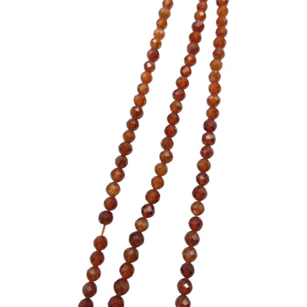 Granat brązowy, fasetowany kulka 3mm (sznur)