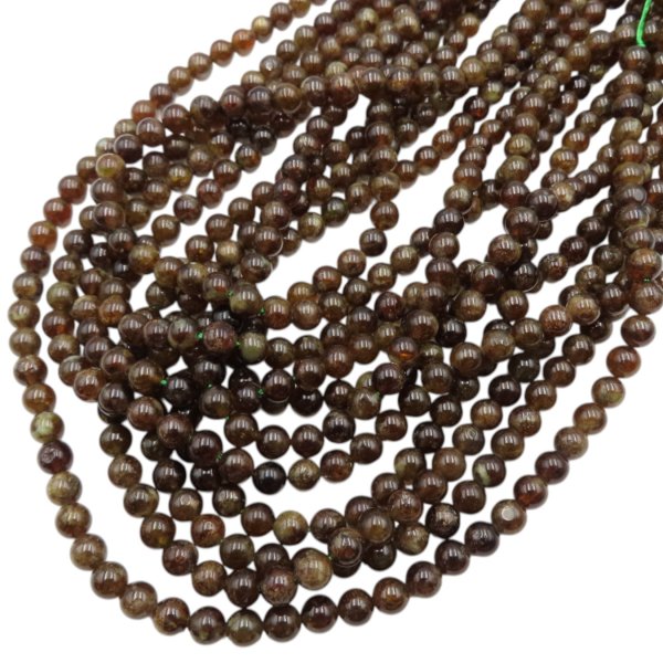 Granat Zielony polerowany kulka 6 mm (sznur 39,5 cm)