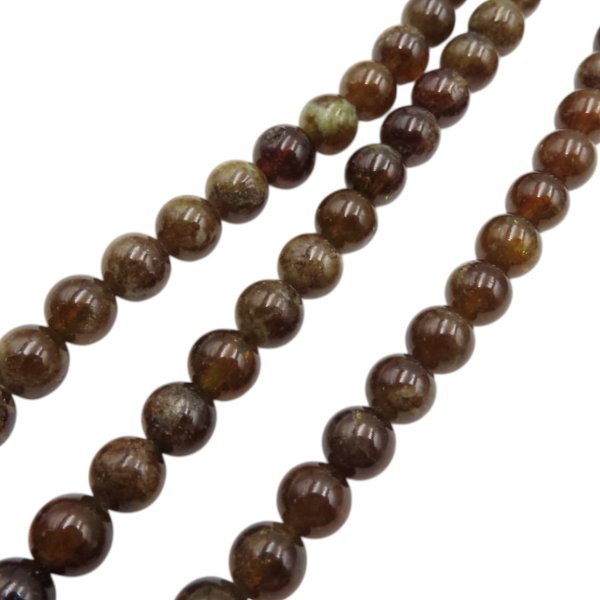 Granat Zielony polerowany kulka 6 mm (sznur 39,5 cm)