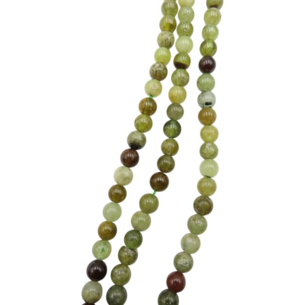 Granat Zielony polerowany kulka 6 mm (sznur 39 cm)