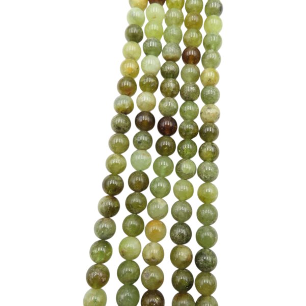 Granat Zielony polerowany kulka 8 mm (sznur 39 cm)