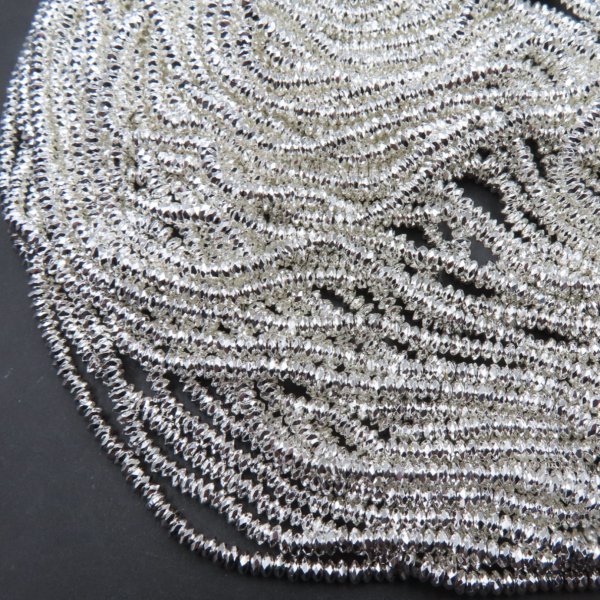 Hematyt diament 3x1 mm srebrny (sznur)