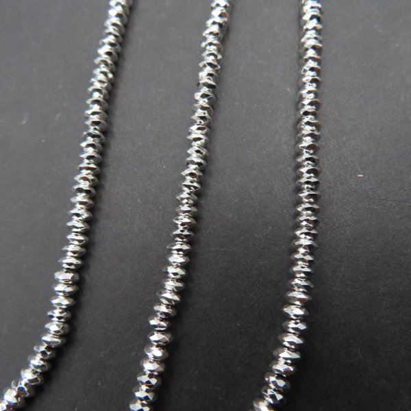 Hematyt diament 3x1 mm srebrny (sznur)