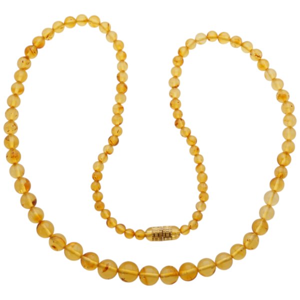 Bursztyn cytrynowy kulki polerowane 4-9 mm - naszyjnik 52 cm