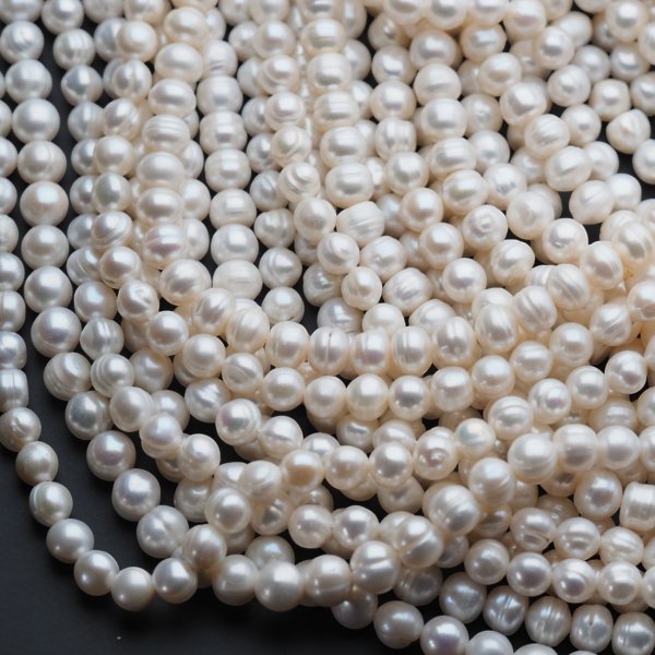 Perły Naturalne Hodowane białe 8-9 nr 394 mm (sznur 36,5 cm)
