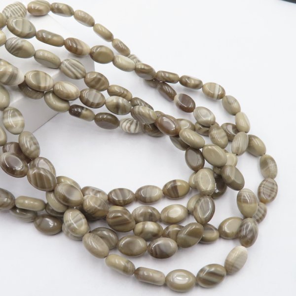 Krzemień Pasiasty owal 12x8mm (sznur)