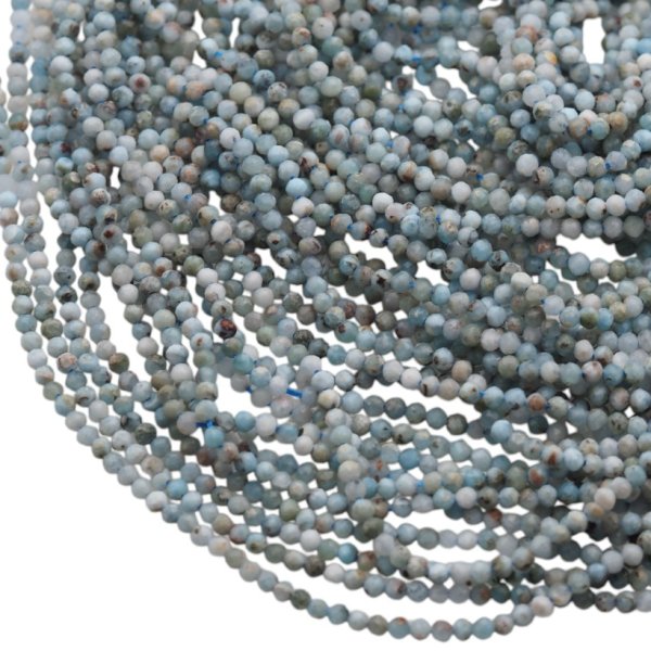 Larimar - fasetowane kulki 3 mm (sznur 39 cm)