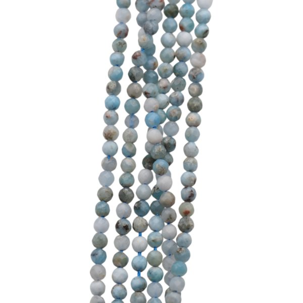 Larimar - fasetowane kulki 4 mm (sznur 39,5 cm)