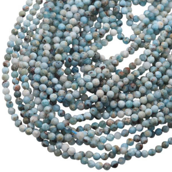 Larimar - fasetowane kulki 5 mm (sznur 39,5 cm)