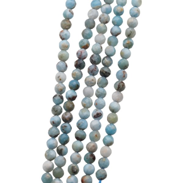 Larimar - fasetowane kulki 5 mm (sznur 39,5 cm)