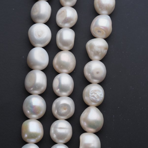 Perły Naturalne Hodowane białe 11-12 nr 399 mm (sznur)