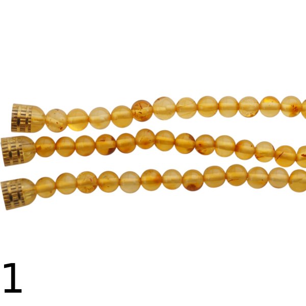 Bursztyn cytrynowy kulki polerowane 4-9 mm - naszyjnik 52 cm