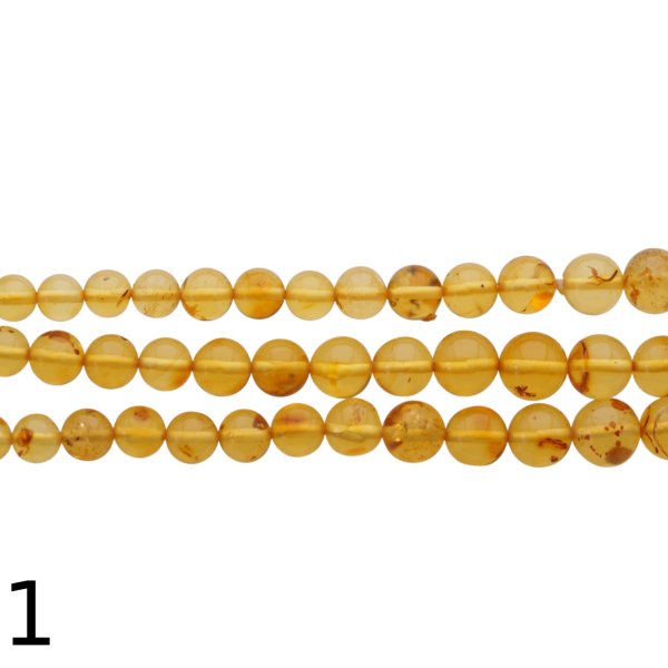 Bursztyn cytrynowy kulki polerowane 4-9 mm - naszyjnik 52 cm