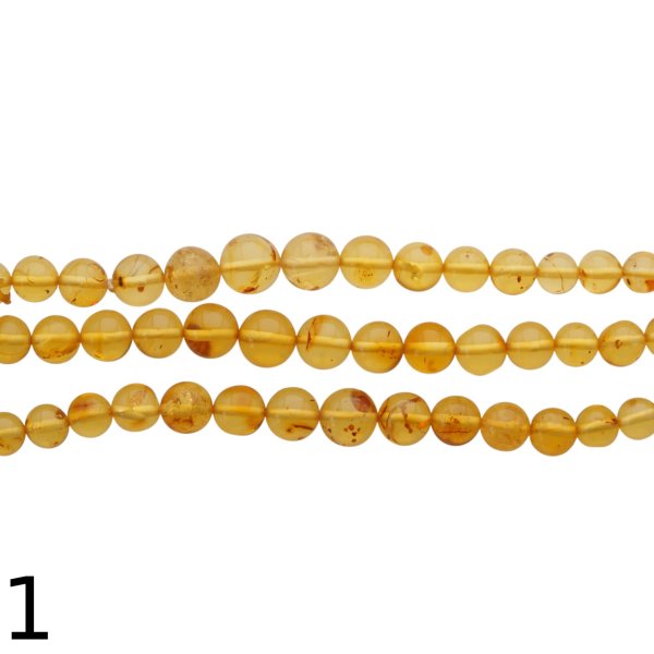 Bursztyn cytrynowy kulki polerowane 4-9 mm - naszyjnik 52 cm