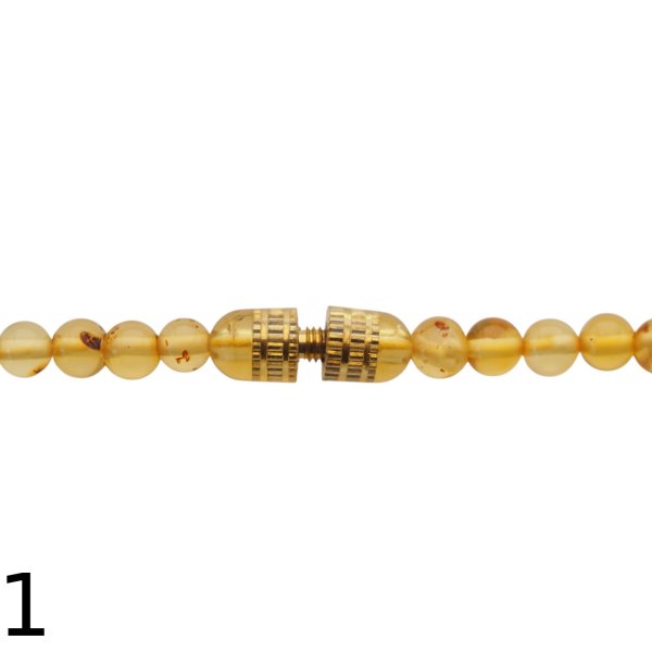 Bursztyn cytrynowy kulki polerowane 4-9 mm - naszyjnik 52 cm