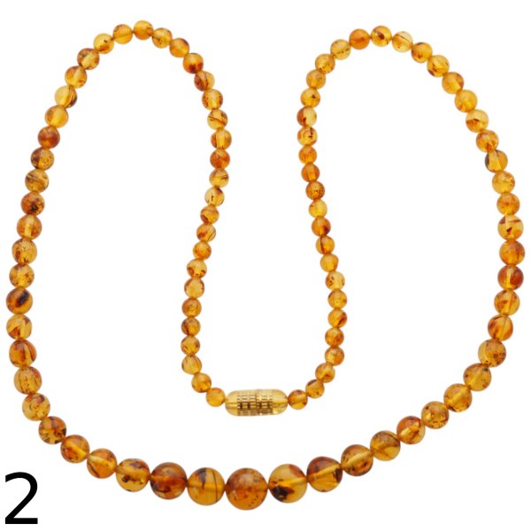 Bursztyn cytrynowy kulki polerowane 4-9 mm - naszyjnik 52 cm