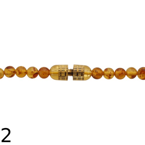 Bursztyn cytrynowy kulki polerowane 4-9 mm - naszyjnik 52 cm