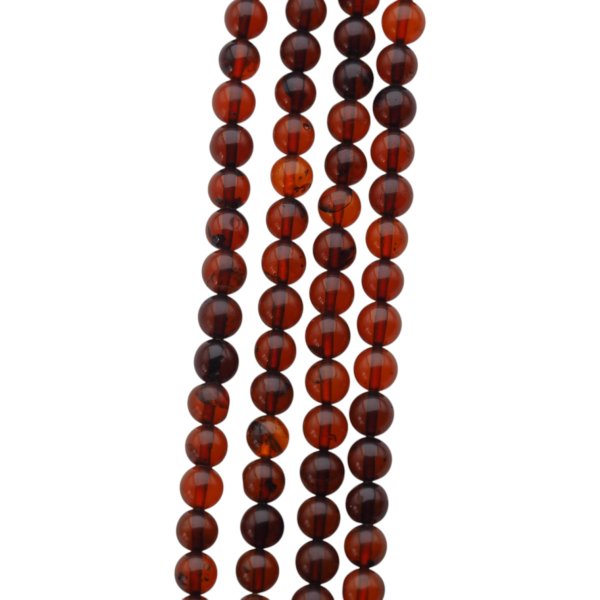 Bursztyn koniakowy polerowany kulka 5,5 mm (sznur 40 cm)