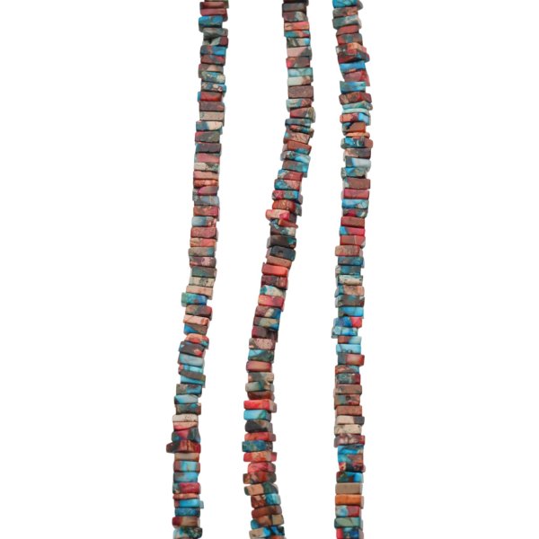 Jaspis cesarski kolorowy kwadrat 4x2 mm (sznur 18,5 cm)