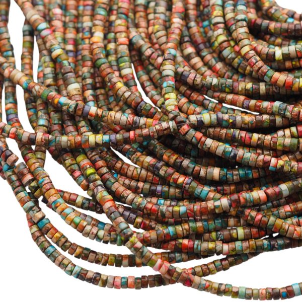 Jaspis cesarski kolorowy walce 4x2 mm (sznur)