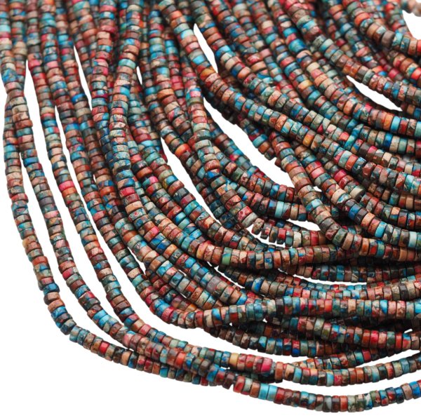 Jaspis cesarski kolorowy walce 4x2 mm (sznur)