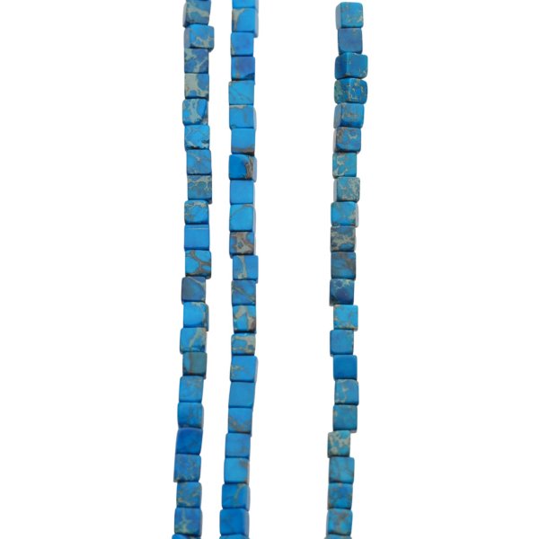 Jaspis cesarski niebieski kostka 3 mm (sznur 37,5 cm)