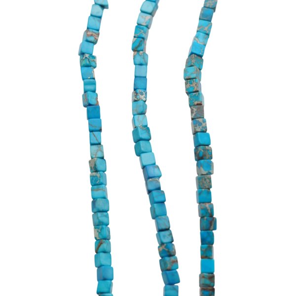 Jaspis cesarski niebieski kostka 3 mm (sznur 37,5 cm)