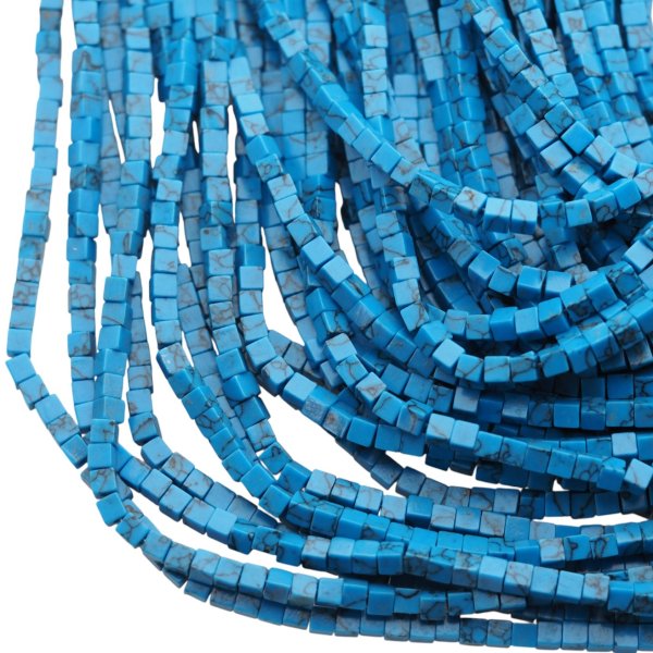 Jaspis cesarski niebieski kostka 3 mm (sznur 37,5 cm)