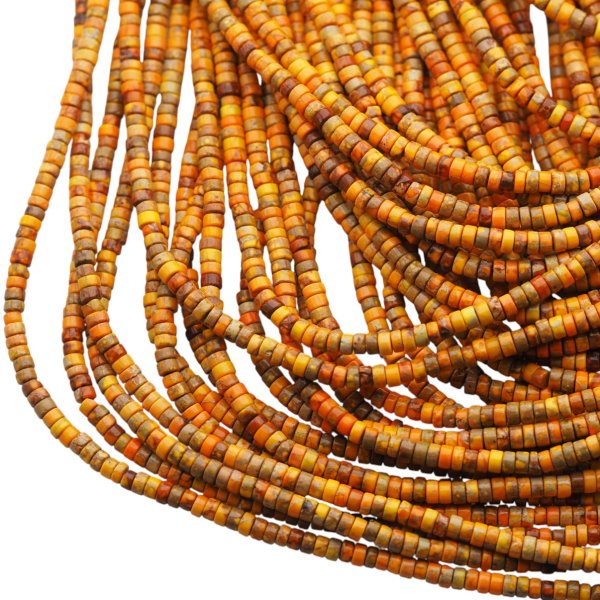 Jaspis cesarski pomarańczowy walce 4x2 mm (sznur)