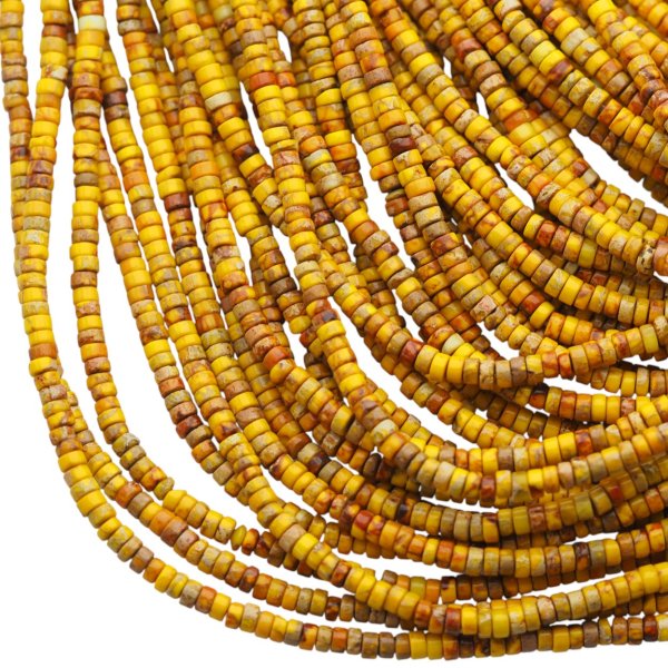 Jaspis cesarski żółty walce 4x2 mm (sznur)