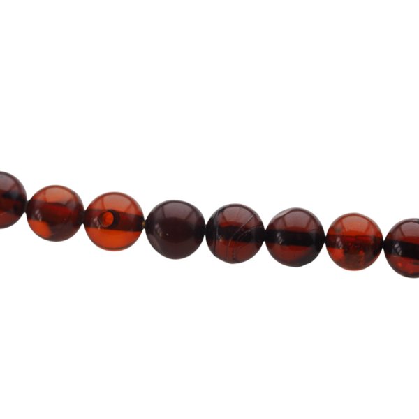 Bursztyn koniakowy polerowany kulka 6,5 mm (sznur 39 cm)